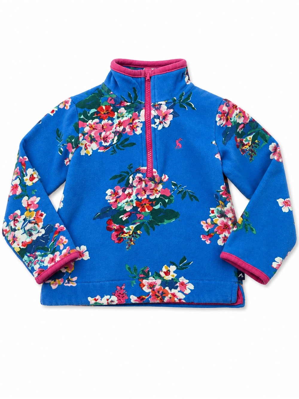 Joules Floral Quarter-Zip Fleece Pullover | Girls Size 4 Years 4T